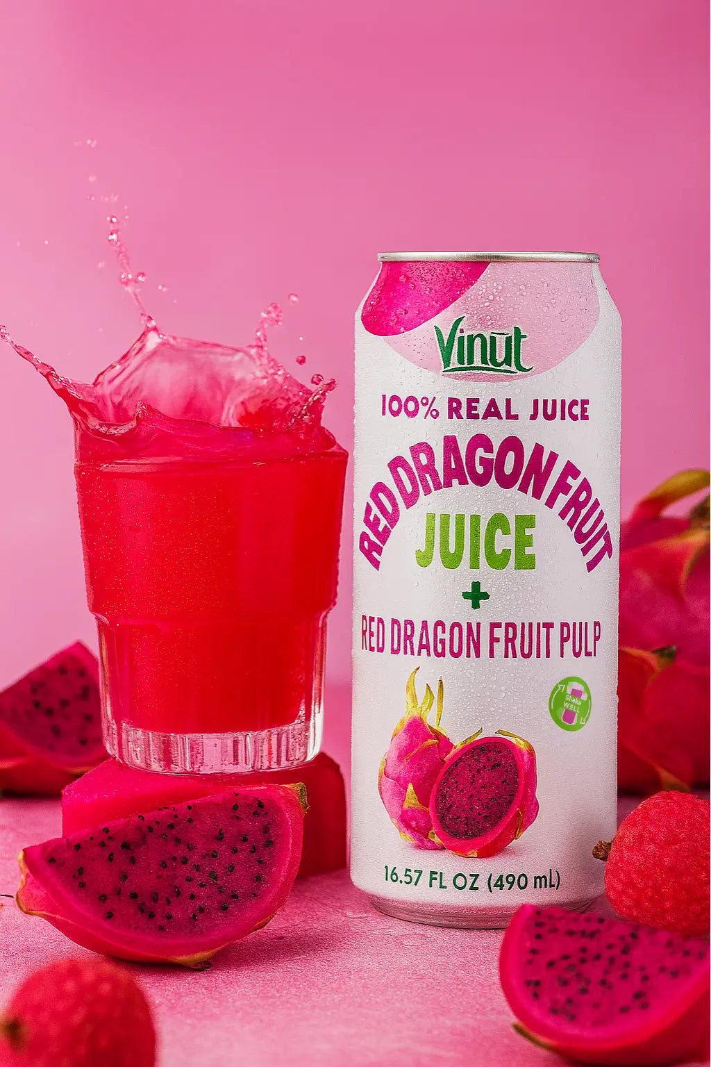 Dragon Fruit - VINUT | 100% Real Fruit Juice – No Sugar Added | Tropical, Organic, Non-GMO. Drink Vinut Now.
