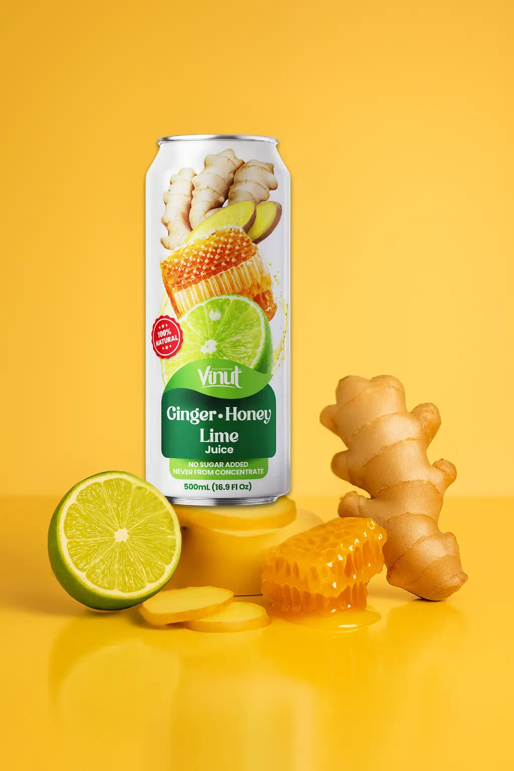 Ginger Honey Lime - VINUT | 100% Real Fruit Juice – No Sugar Added | Tropical, Organic, Non-GMO. Drink Vinut Now.