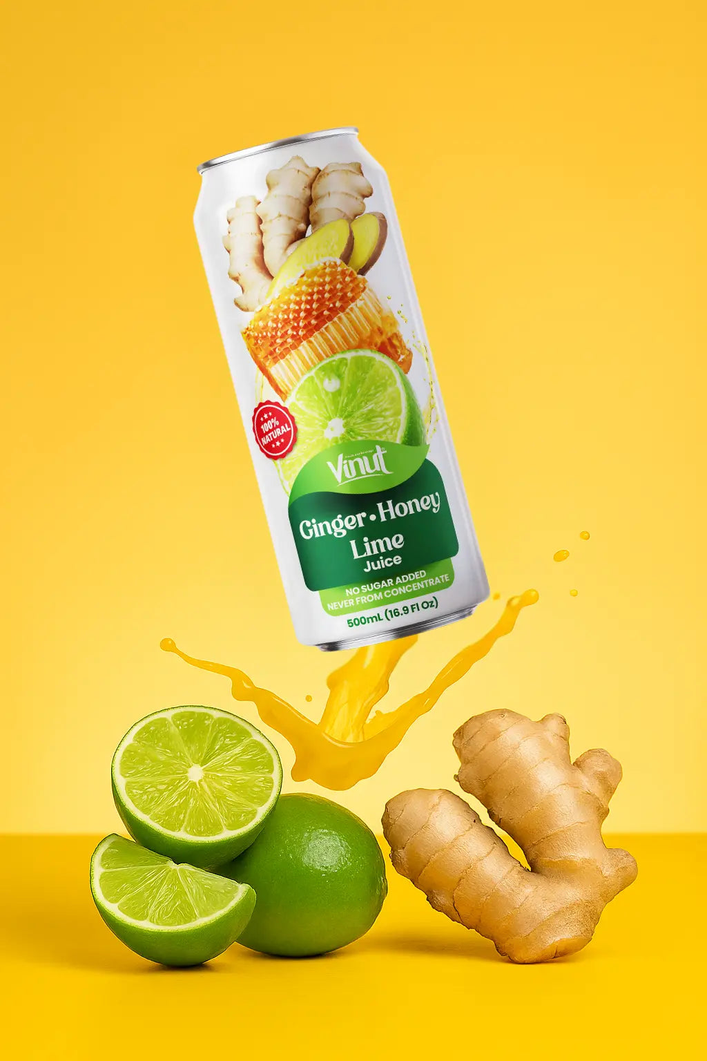 Ginger Honey Lime - VINUT | 100% Real Fruit Juice – No Sugar Added | Tropical, Organic, Non-GMO. Drink Vinut Now.