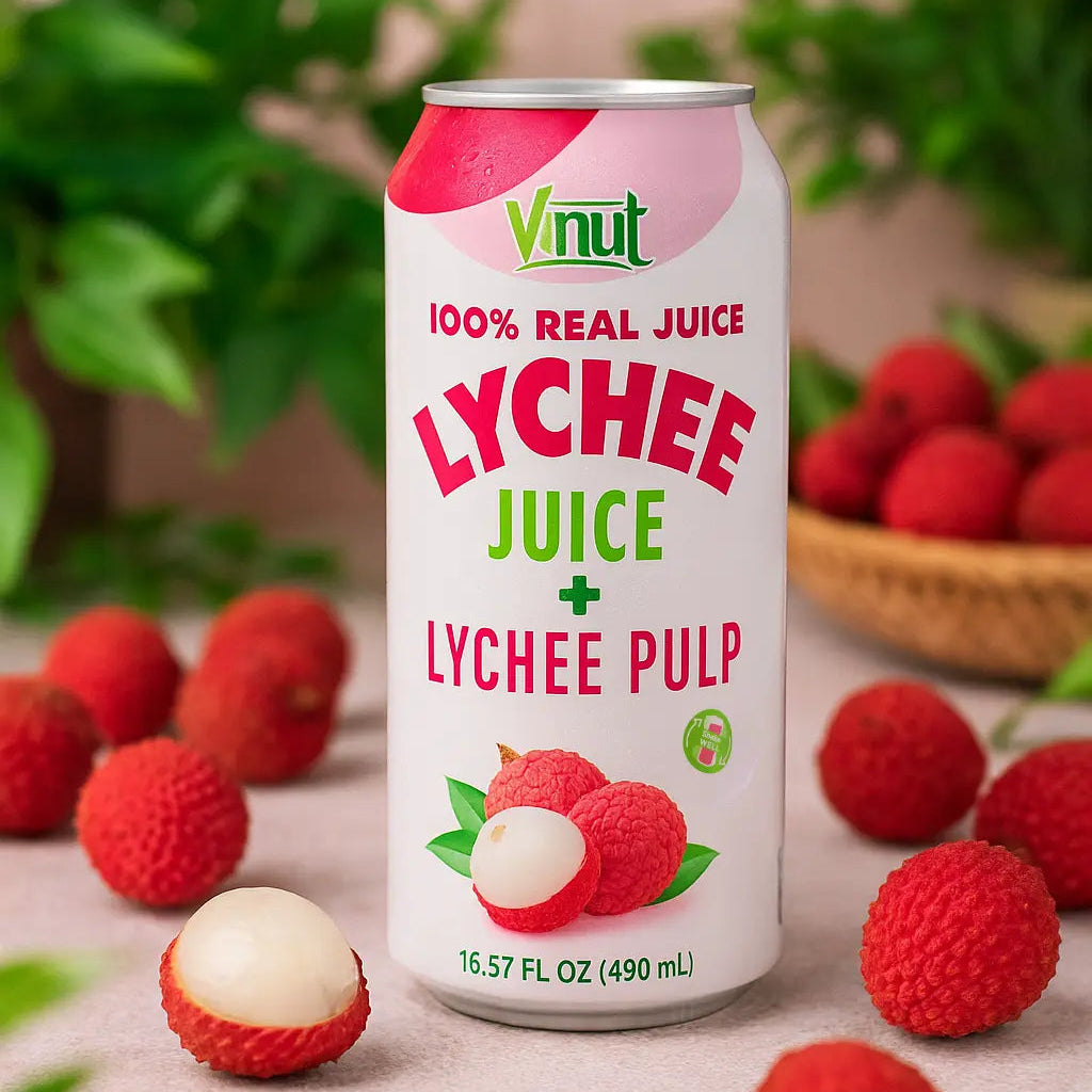 Lychee - VINUT | 100% Real Fruit Juice – No Sugar Added | Tropical, Organic, Non-GMO. Drink Vinut Now.