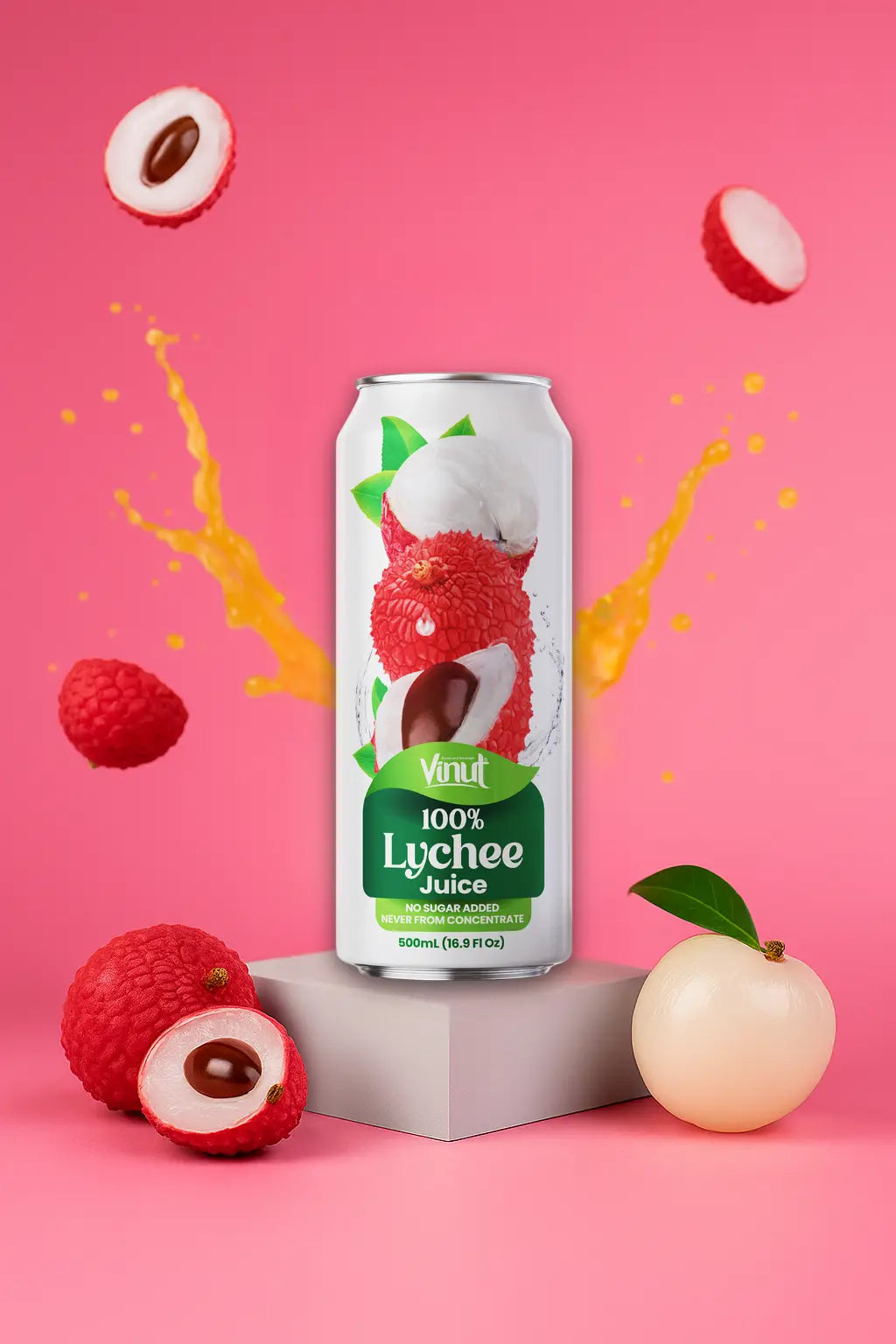Lychee - VINUT | 100% Real Fruit Juice – No Sugar Added | Tropical, Organic, Non-GMO. Drink Vinut Now.