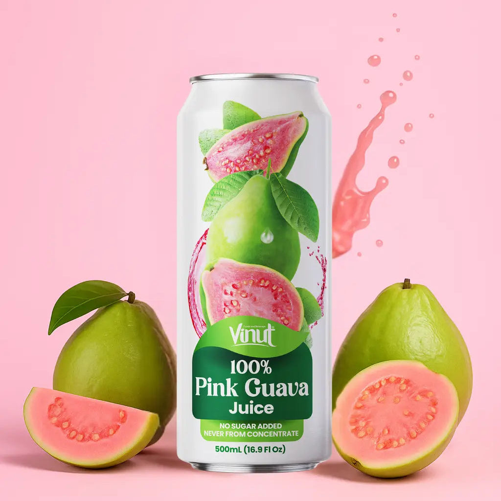 Pink Guava - VINUT | 100% Real Fruit Juice – No Sugar Added | Tropical, Organic, Non-GMO. Drink Vinut Now.
