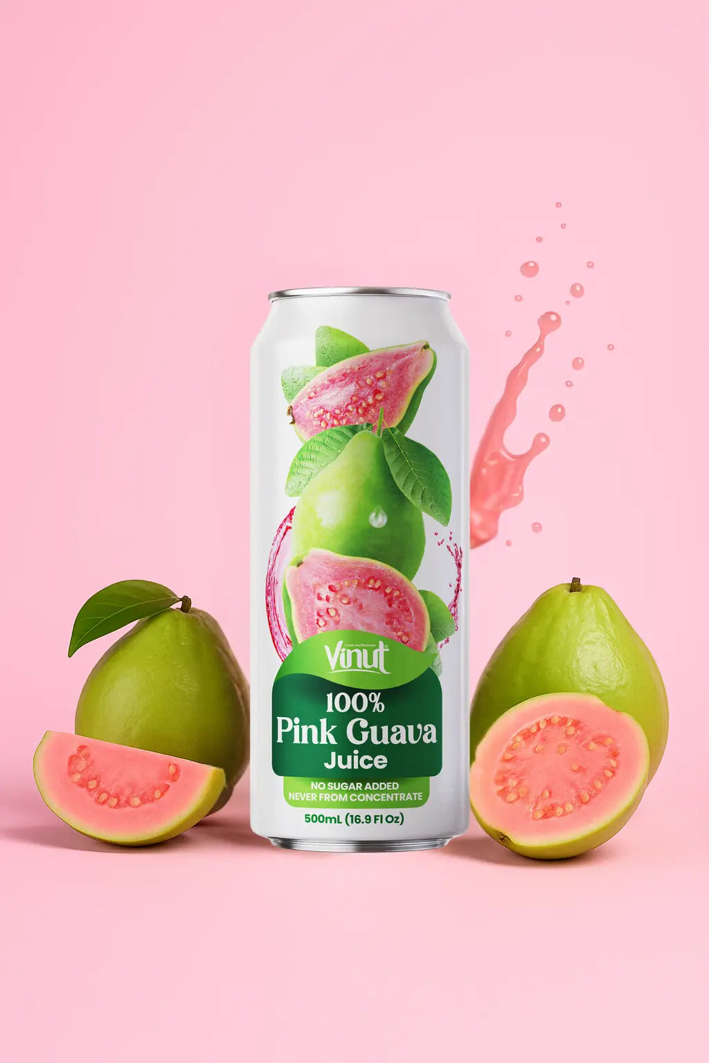 Pink Guava - VINUT | 100% Real Fruit Juice – No Sugar Added | Tropical, Organic, Non-GMO. Drink Vinut Now.