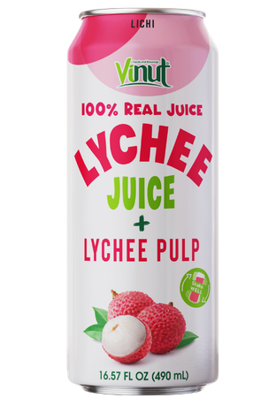 lychee 100% fruit juice with pulp single can
