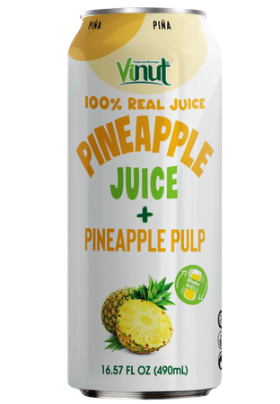 pineapple 100% fruit juice with pulp single can